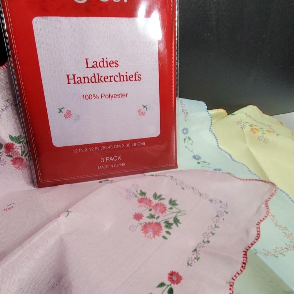 3pk Handkerchiefs